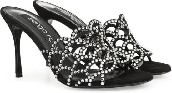 Sergio Rossi 90mm SR Mermaid leather sandals Black
