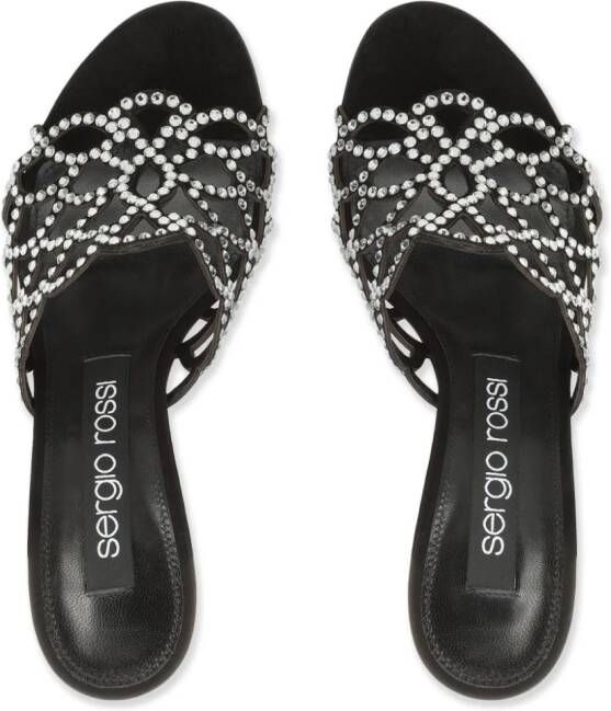 Sergio Rossi 90mm SR Mermaid leather sandals Black