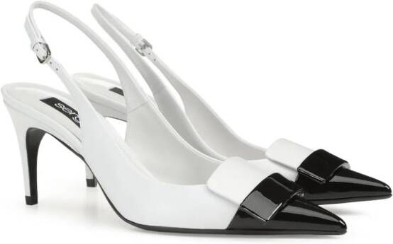Sergio Rossi SR1 75mm slingback leather pumps White