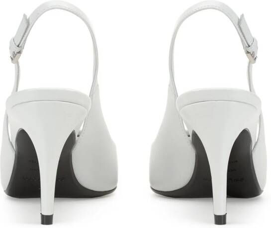 Sergio Rossi SR1 75mm slingback leather pumps White
