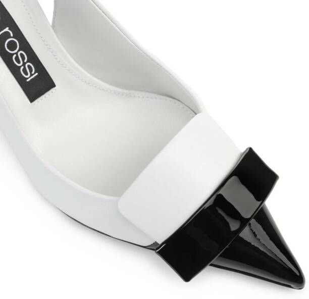 Sergio Rossi SR1 75mm slingback leather pumps White