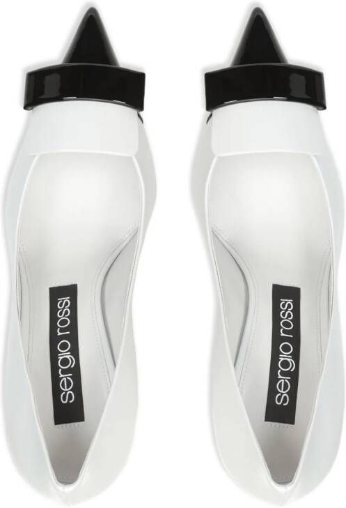 Sergio Rossi 75mm Sr1 Cindy leather pumps White