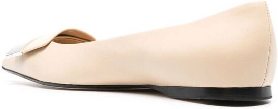 Sergio Rossi SR1 flat leather pumps Neutrals