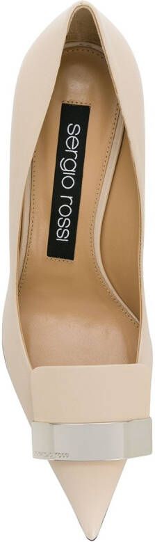 Sergio Rossi SR1 75mm leather pumps Neutrals - Picture 3