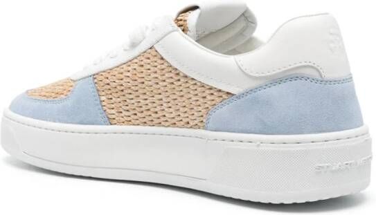 Stuart Weitzman Courtside panelled raffia sneakers Blue