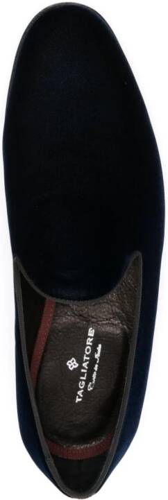 Tagliatore slip-on velvet loafers Blue