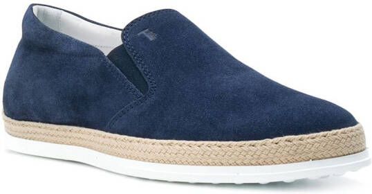 Tod's suede slip-on espadrilles Blue - Picture 1
