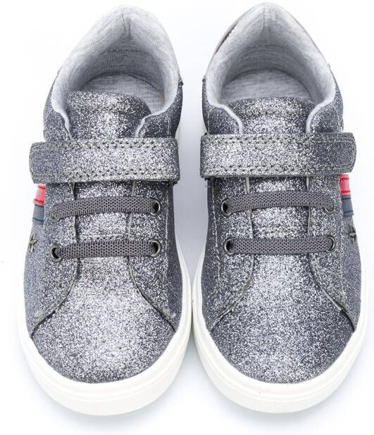 Tommy Hilfiger Junior glitter touch-strap sneakers Grey