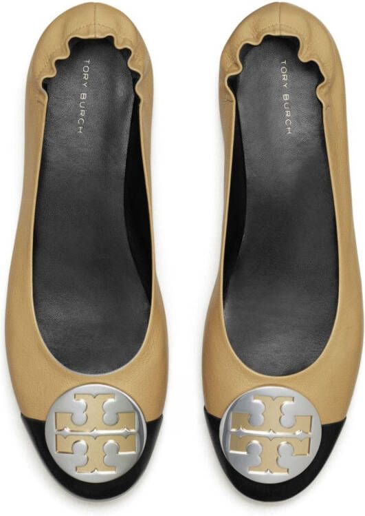 Tory Burch Claire cap-toe ballerina shoes Black