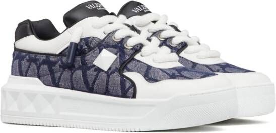 Valentino Garavani One Stud XL Toile Iconographe sneakers Blue