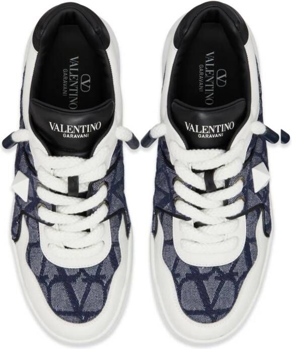 Valentino Garavani One Stud XL Toile Iconographe sneakers Blue