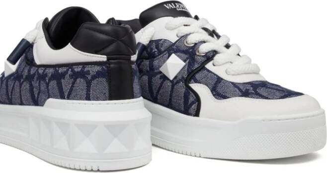 Valentino Garavani One Stud XL Toile Iconographe sneakers Blue