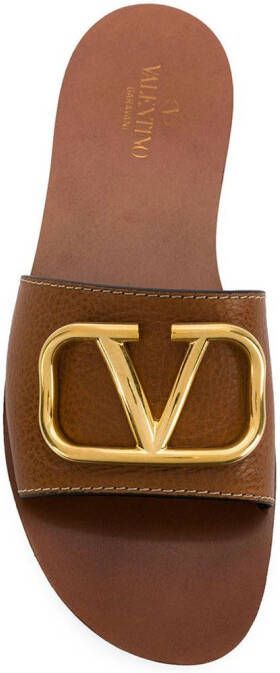 Valentino Garavani VLogo Signature sandals Brown - Picture 3