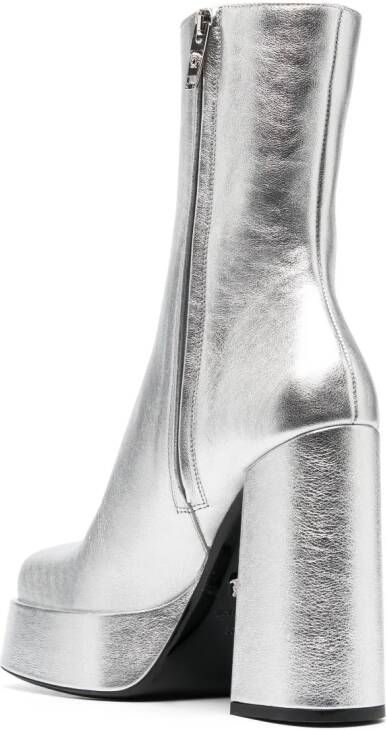 Versace Aevitas 170mm metallic-effect boots Silver