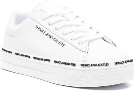 Versace Jeans Couture lace-up leather sneakers White