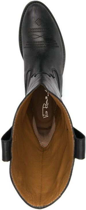 Via Roma 15 leather western-style boots Black