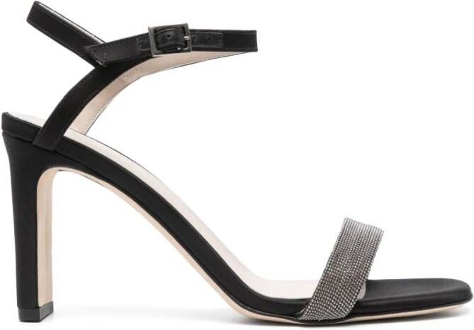 Fabiana Filippi 100mm bead-embellished leather sandals Black