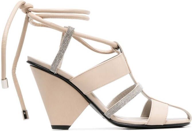 Fabiana Filippi 100mm leather sandals Neutrals