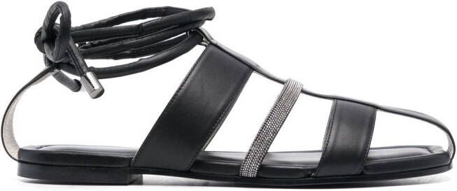 Fabiana Filippi cut-out leather sandals Black