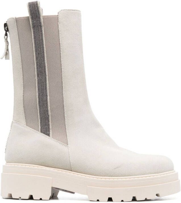 Fabiana Filippi 45mm chunky suede boots Neutrals