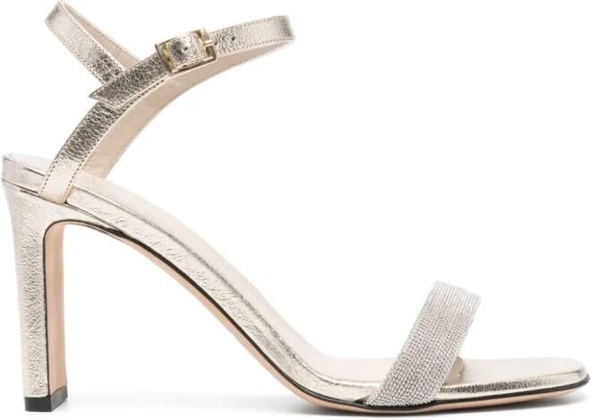 Fabiana Filippi 60mm bead-embellished leather sandals Gold