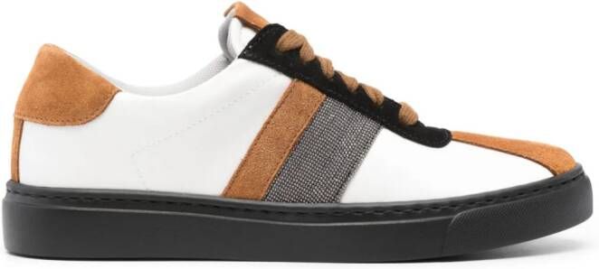 Fabiana Filippi bead-embellished lace-up sneakers Black