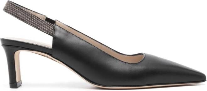 Fabiana Filippi crystal-embellished leather pumps Black