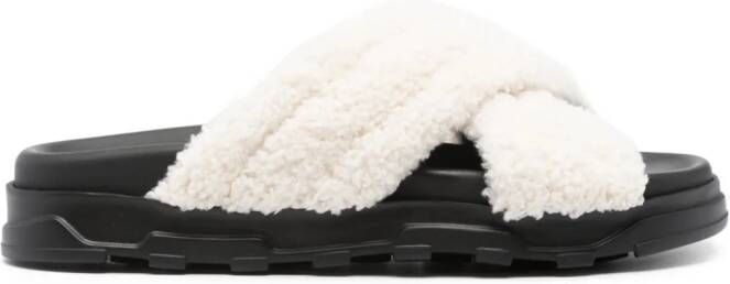Fabiana Filippi faux-shearling leather slides White