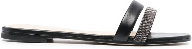 Fabiana Filippi rhinestone strap sandals Black