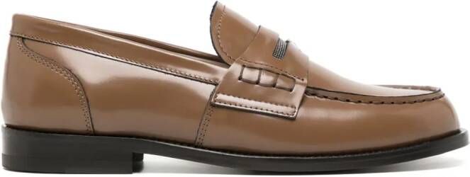 Fabiana Filippi slip-on leather loafers Brown