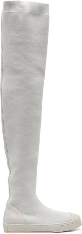 Fabiana Filippi thigh-high canvas boots Grey