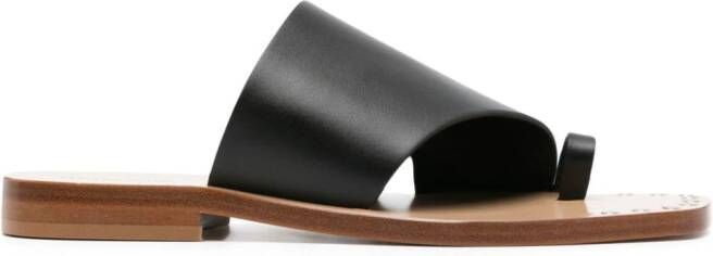 Fabiana Filippi toe-strap leather slides Black