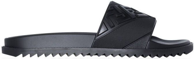 FENDI FF-embossed slides Black