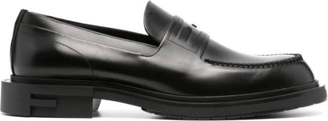 FENDI Frame leather loafers Black