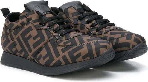 Fendi Kids Zucca monogram-print sneakers Black