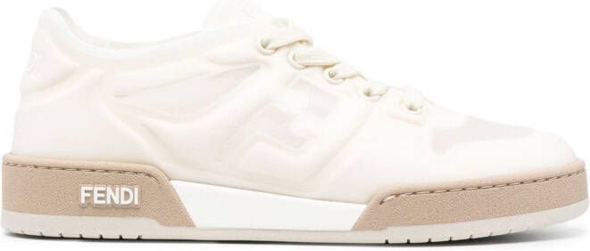 FENDI logo embossed sneakers Neutrals