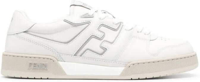 FENDI Match FF-appliqué leather sneakers White