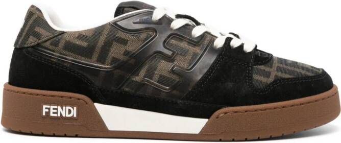 FENDI Zucca-monogram panelled sneakers Black