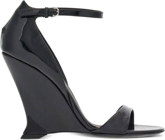 Ferragamo 100mm patent leather sandals Black