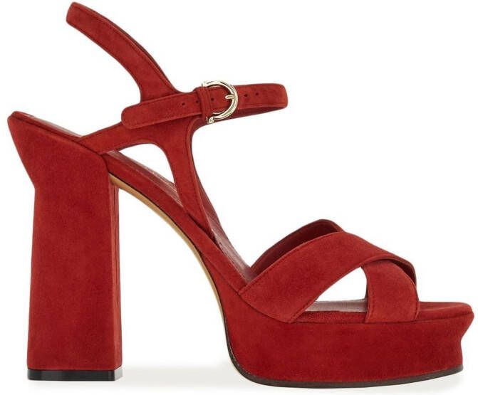 Ferragamo 115mm platform sandals Red