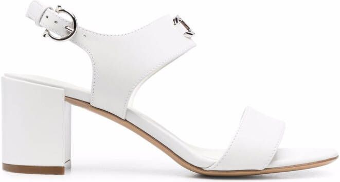 Ferragamo 55mm Gancini logo-plaque sandals White