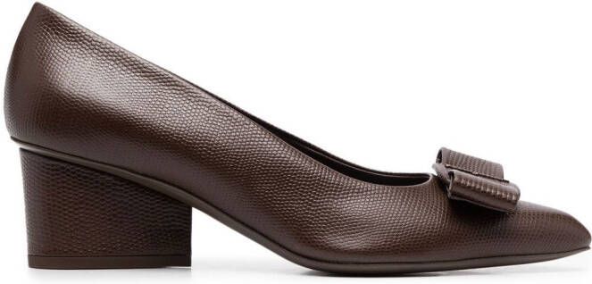 Ferragamo 60mm bow-detail pumps Brown
