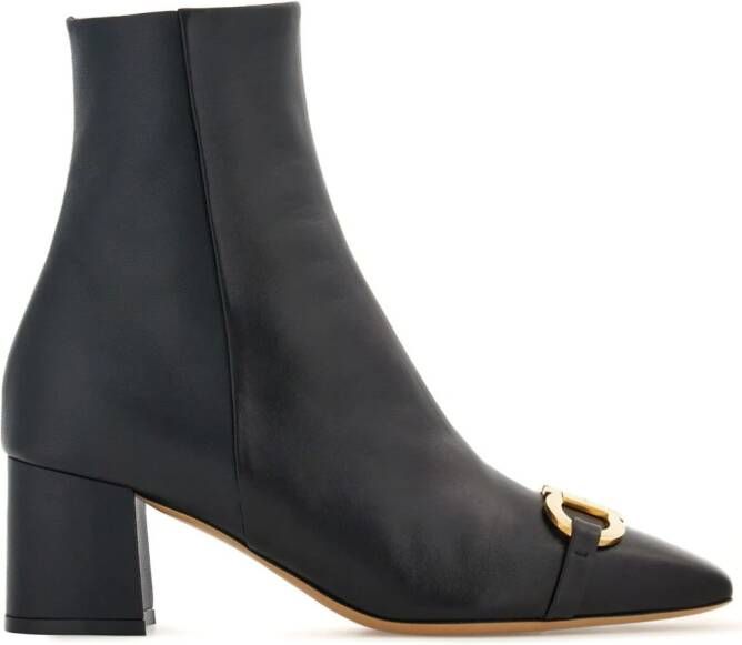 Ferragamo 60mm Gancini-buckle leather ankle boots Black