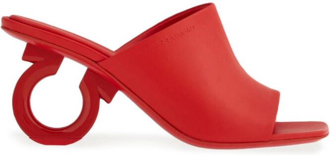 Ferragamo 70mm open-toe sculpted-heel mules Red