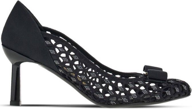 Ferragamo 70mm Vara bow pump shoes Black