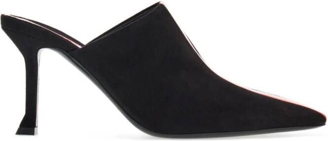 Ferragamo 85mm stripe-detail suede mules Black