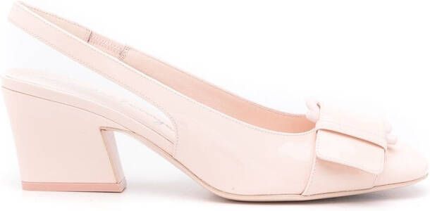 Ferragamo bow-detail leather pumps Neutrals