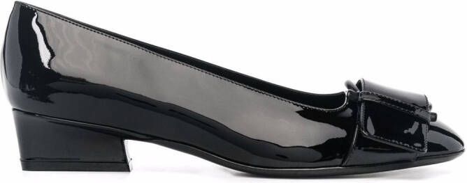 Ferragamo buckle-detail ballerina pumps Black