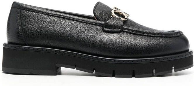 Ferragamo buckle-detail leather loafers Black