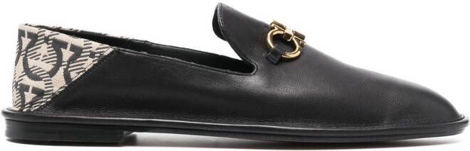 Ferragamo buckled leather loafers Black